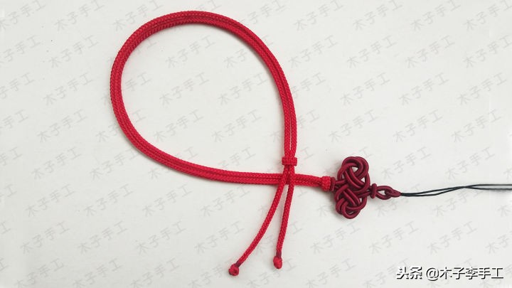 最新编绳带结花项链教程,项链绳中间花结教程