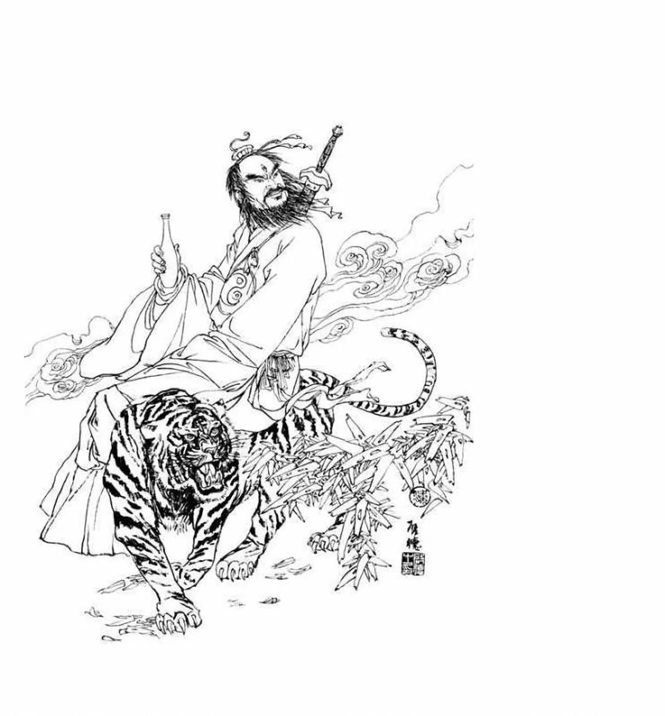 图谱神话人物工笔画白描,国画工笔人物白描图片大全大图