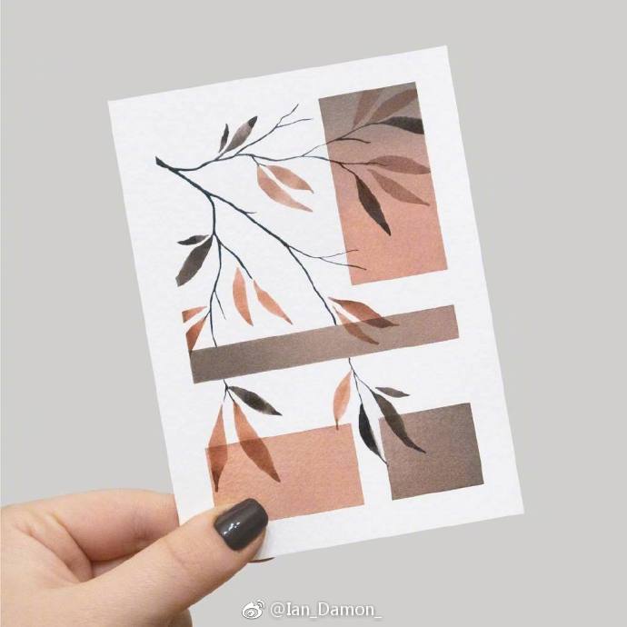 植物水彩配色大全,玫瑰花水彩色卡大花