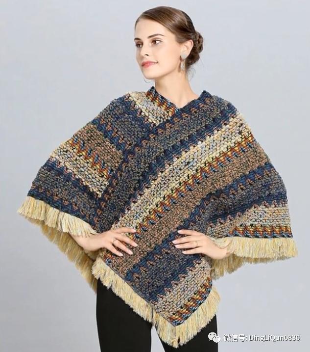 高档蕾丝钩花斗篷披肩防晒衣,针织披肩花样图片大全