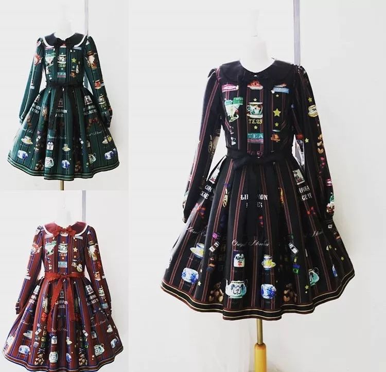 黑色洛丽塔洋装,藕粉色洛丽塔洋装