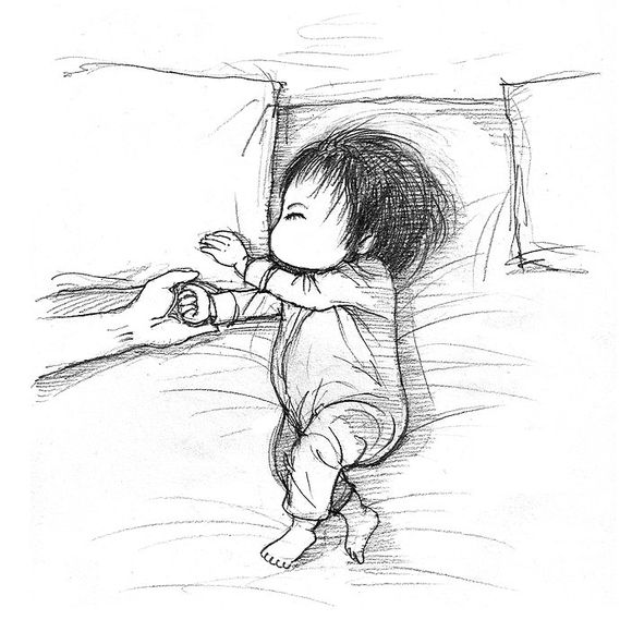 「曾经的热图，你可还记得」木朵儿爸爸给女儿画过的萌萌睡姿百图