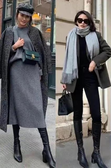 小个子冬款双面长款大衣气质穿搭,长款毛呢大衣女秋冬的气质穿搭