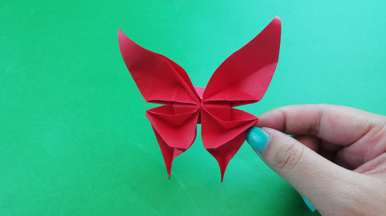 一张纸折蝴蝶花,蝴蝶折纸超高难度凤尾蝶