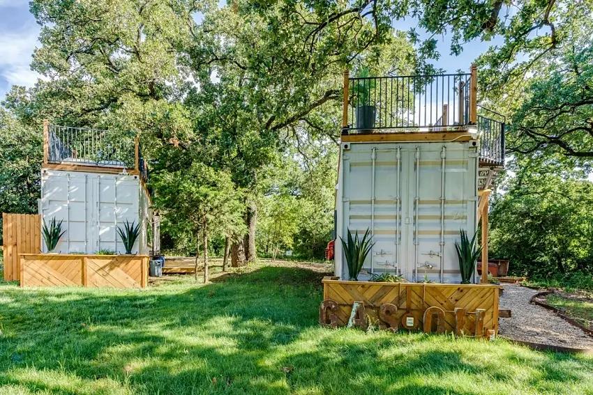 33㎡简约纯白货柜屋！入住美国德州体验树林风光