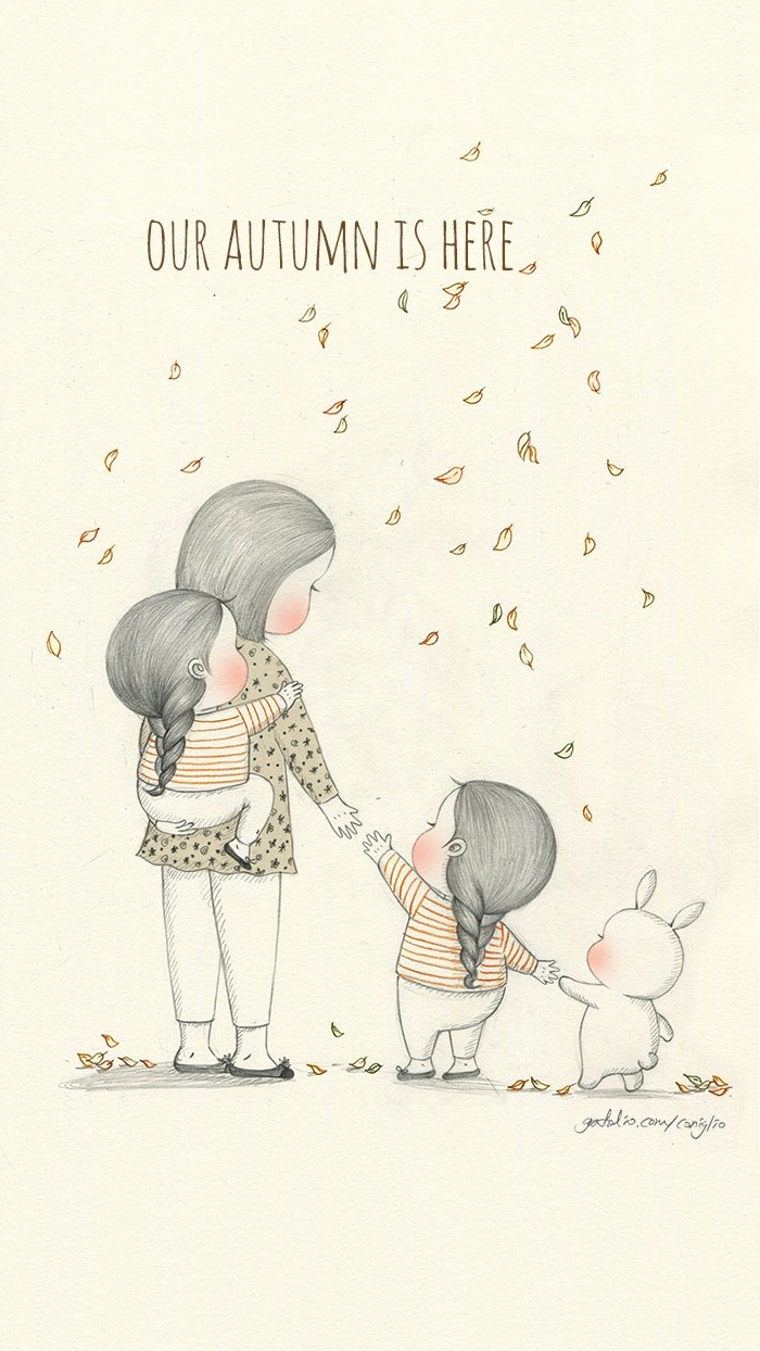 少女与兔子插画,兔子手绘创意插画