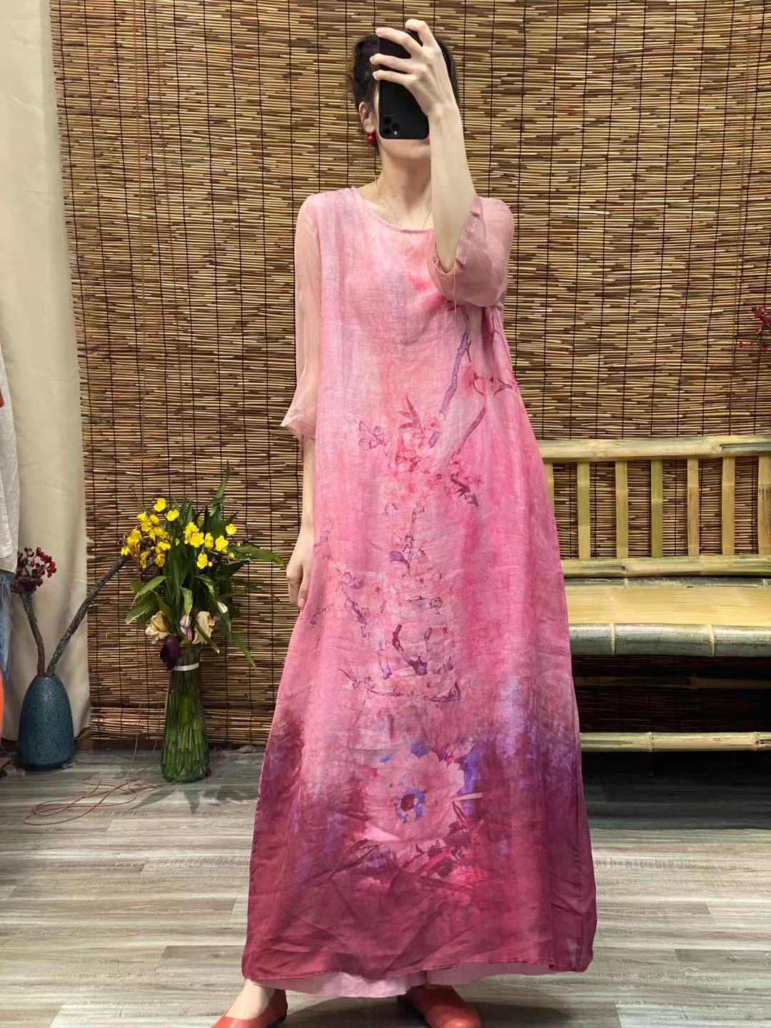 马上就要秋老虎了，不妨试试“棉麻裙”配平底鞋，早秋穿刚刚好