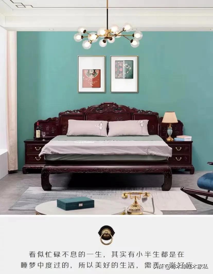 八宝高低床三件套，背板精雕八宝纹饰多种吉祥纹饰！木友直呼：绝