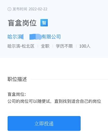 盲盒投放招聘靠谱吗,一公司推出盲盒岗位招聘