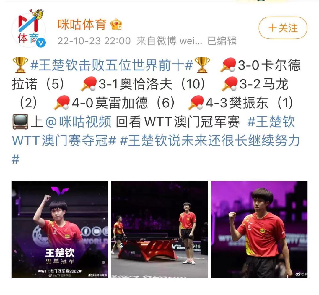 王楚钦勒布朗比赛,王楚钦沙利文