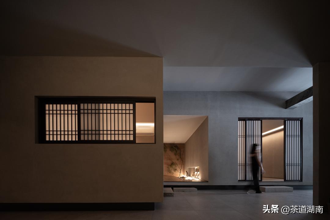 不装吊顶的禅意茶室装修效果图,广东禅意茶室私人会所包厢设计