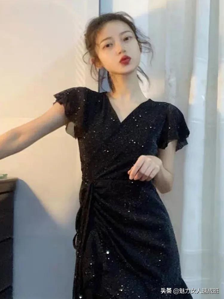 矮个子微胖连衣裙遮肚带口袋,微胖妹妹连衣裙显瘦遮肚子中长款