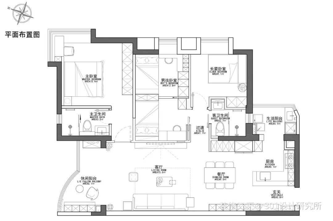 107平米三室两厅简约风,83平2室一厅简约风