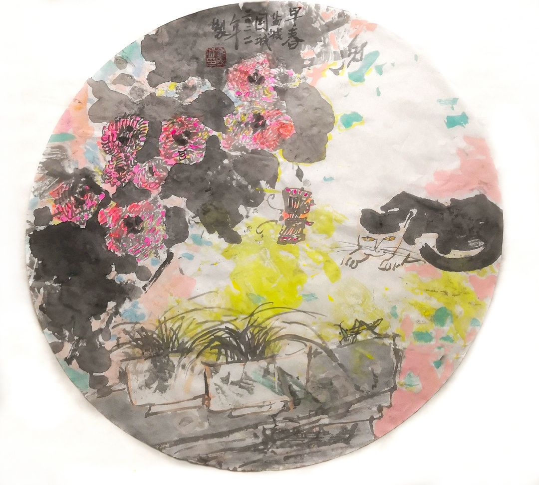 *坐静**夏夜听鸣蝉——余国城壬寅年初夏水墨画新作欣赏