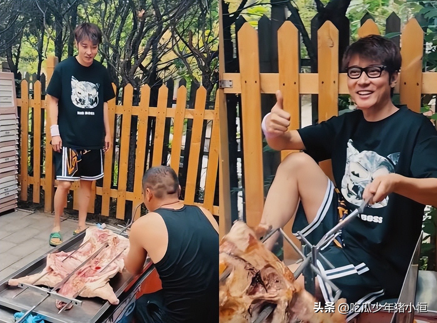 张丹峰和毕滢一起吃烧烤视频,张丹峰吃烤肉