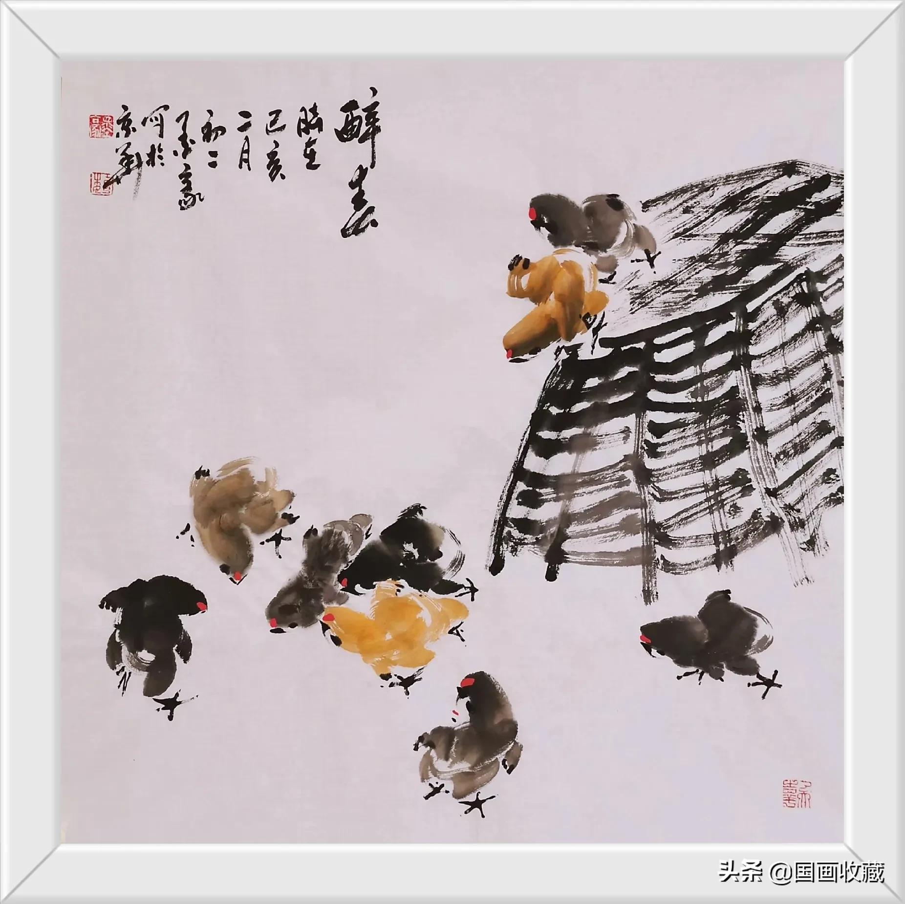 墨豪画鸡高清大图,墨豪画鸡创意作品