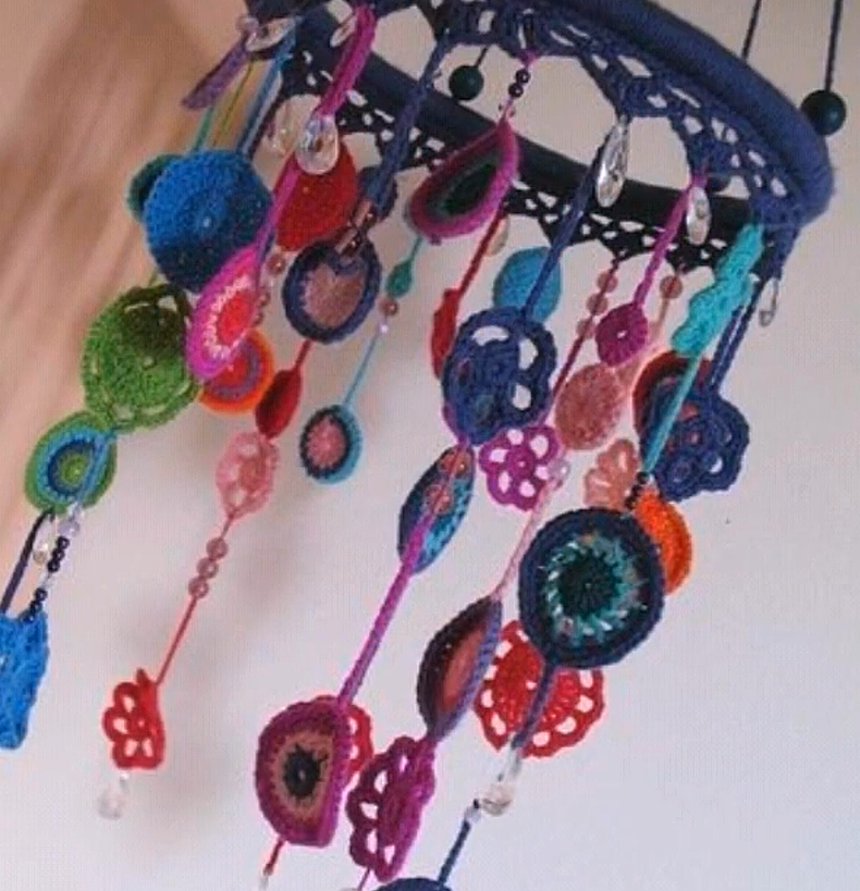 钩针编织各种墙挂花篮,钩针花环墙挂玫瑰花教程