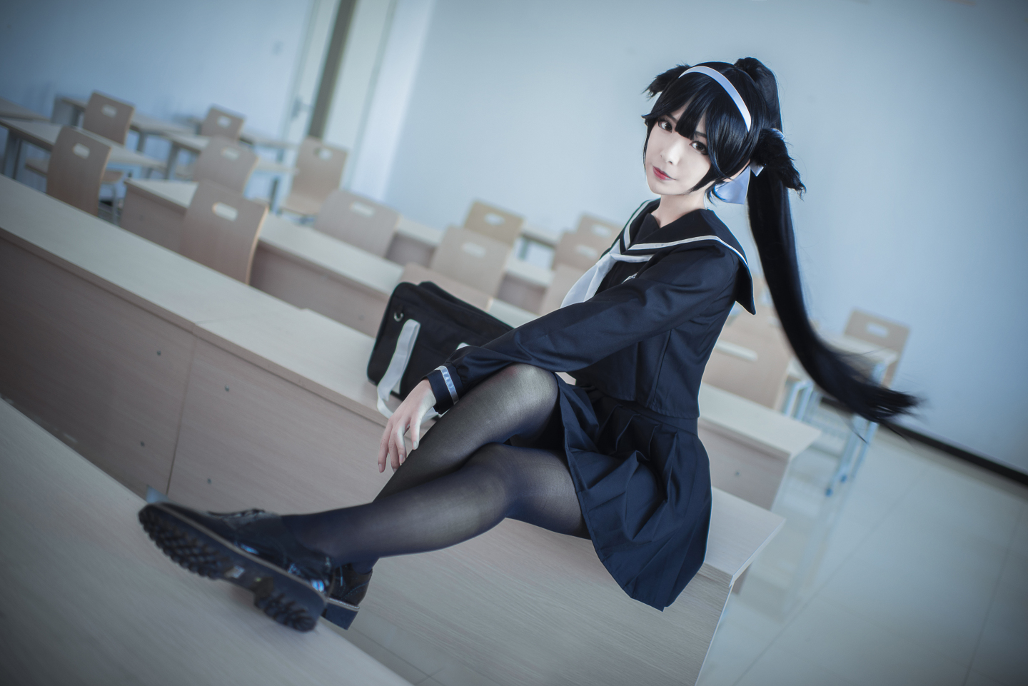 cosplay碧蓝航线高雄,碧蓝航线獒白丝旗cos