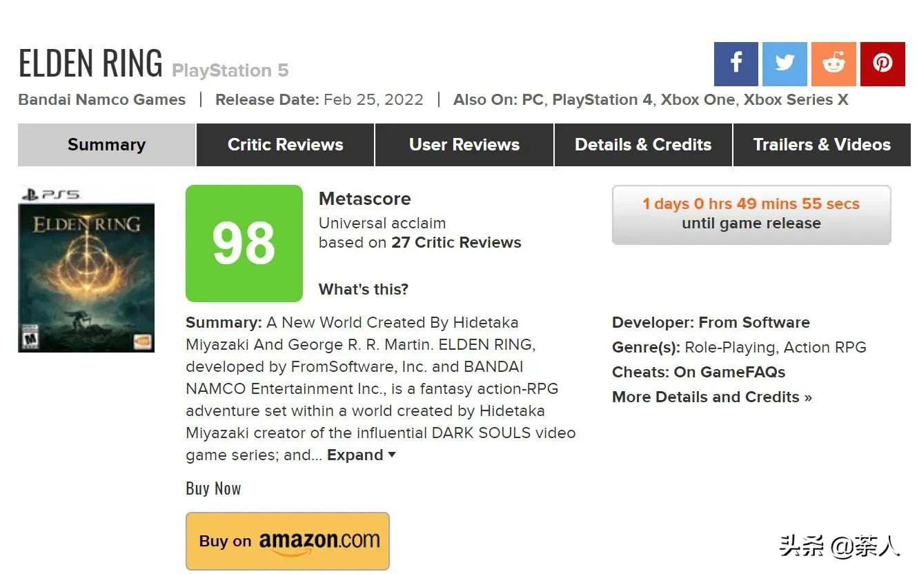 艾尔登法环获得年度最佳游戏,艾尔登法环1000万销量