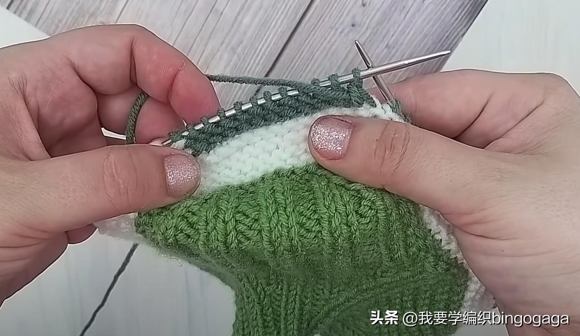 一片式毛线袜的织法,一片式织袜子