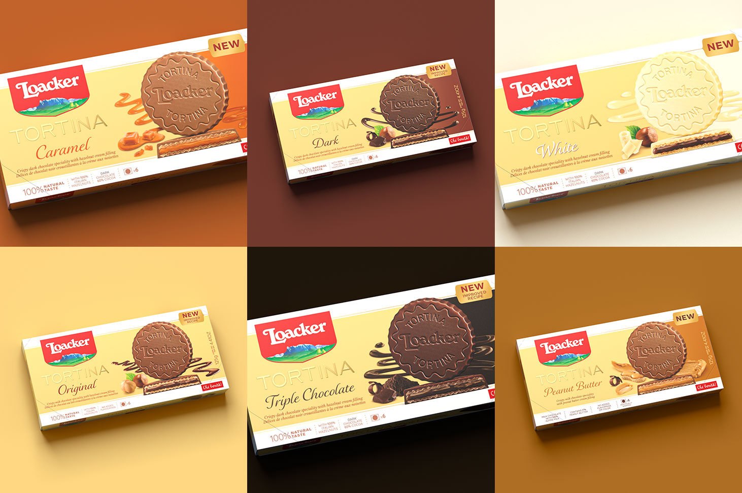 巧克力威化饼包装设计,loacker威化饼干可可味