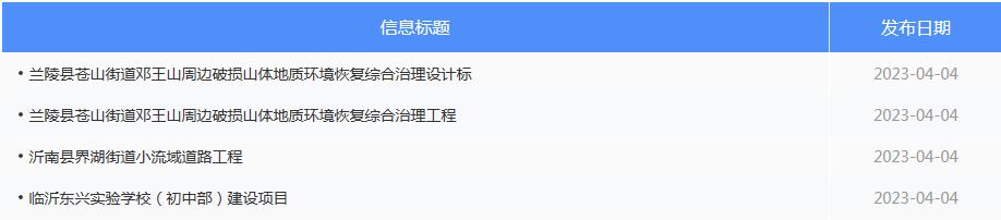4月4日临沂市19宗建设工程项目计划招标，真是太多、太集中了！