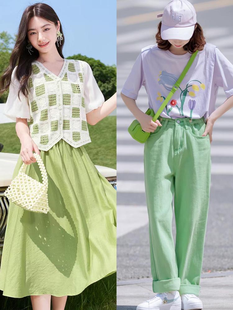 绿色系穿搭夏天清新,闷热的夏天只有这样穿才足够清凉