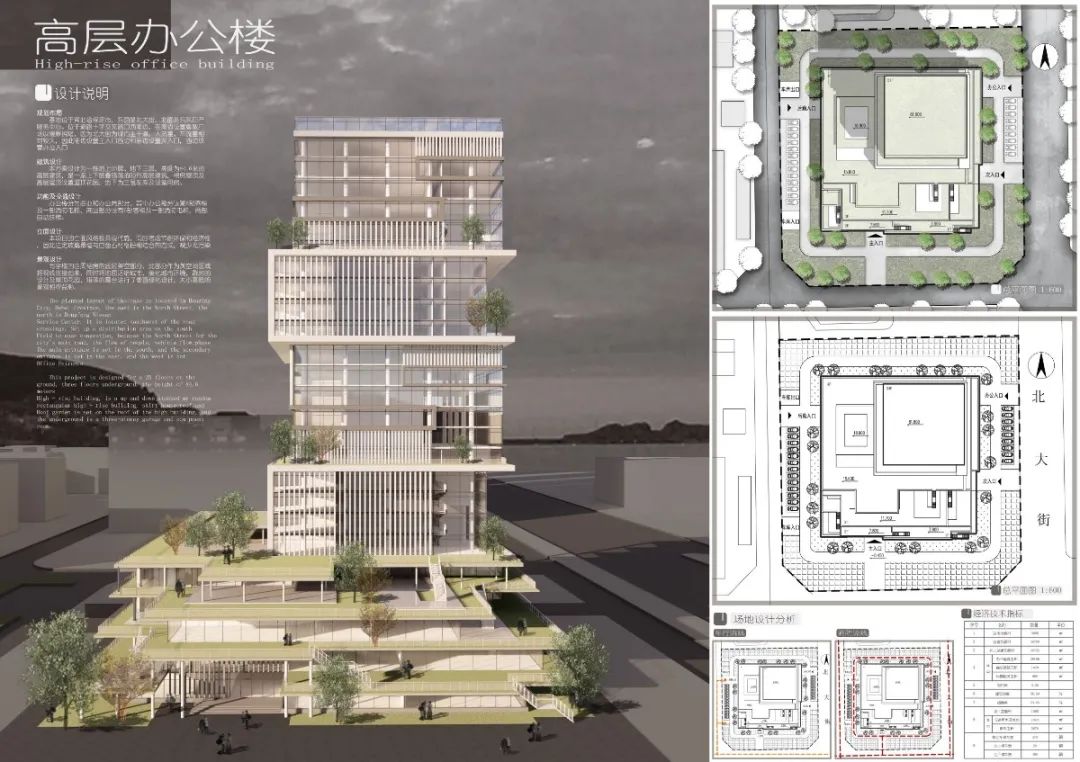 河北大学建筑系四年级高层办公楼设计作品展
