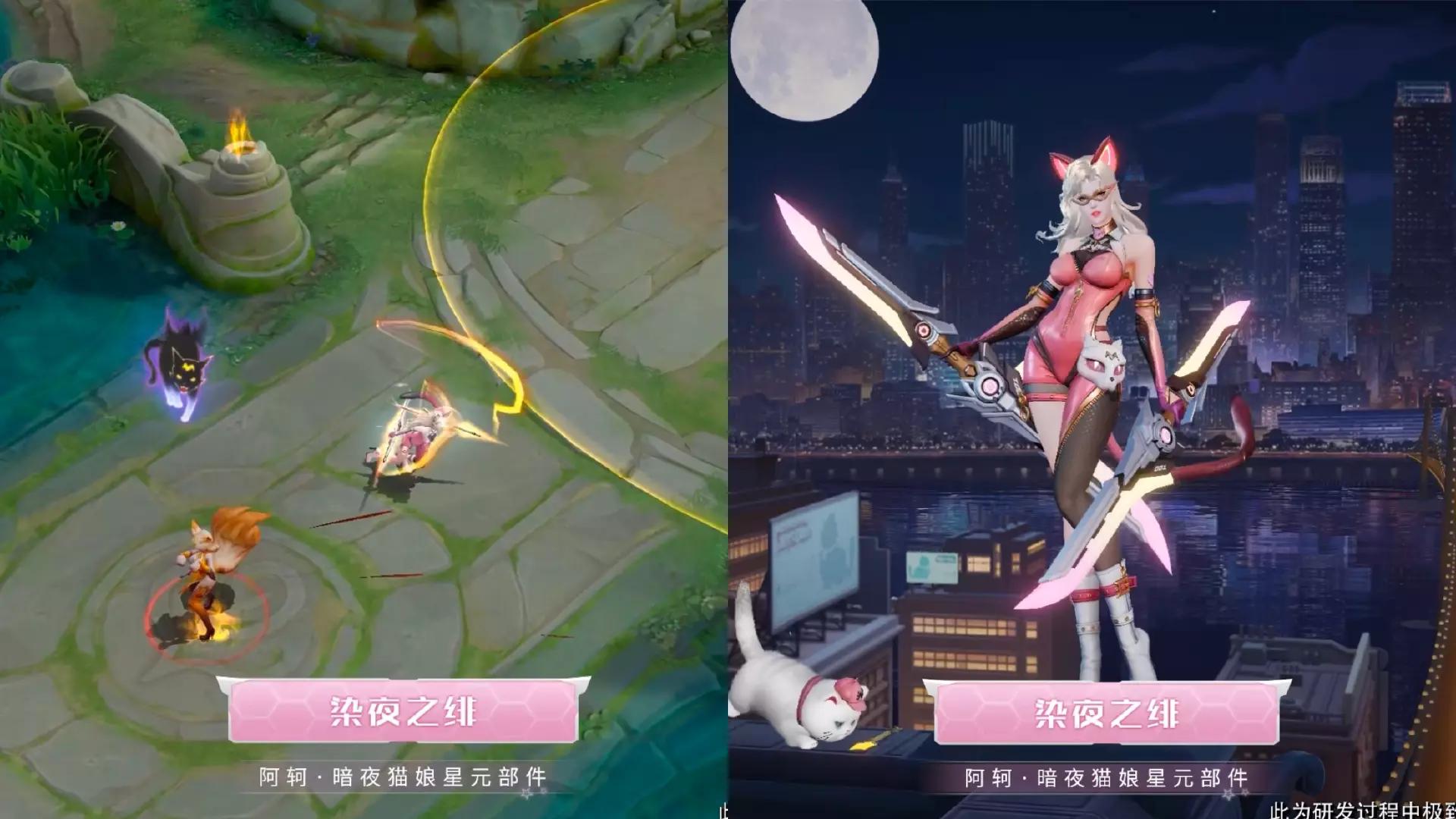 阿轲暗夜猫娘星元特效对比,阿轲暗夜猫娘星元史诗入场海报
