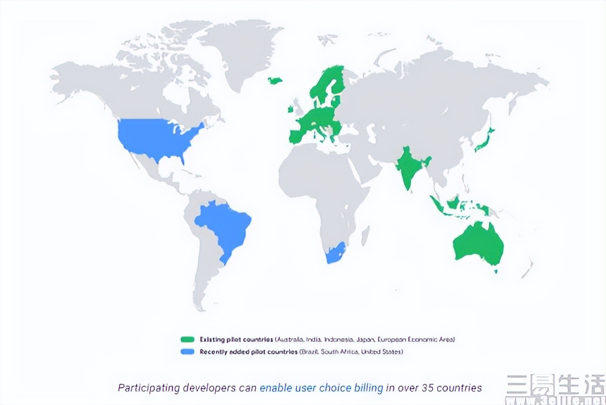 谷歌方面宣布，扩大GooglePlay第三方支付试点