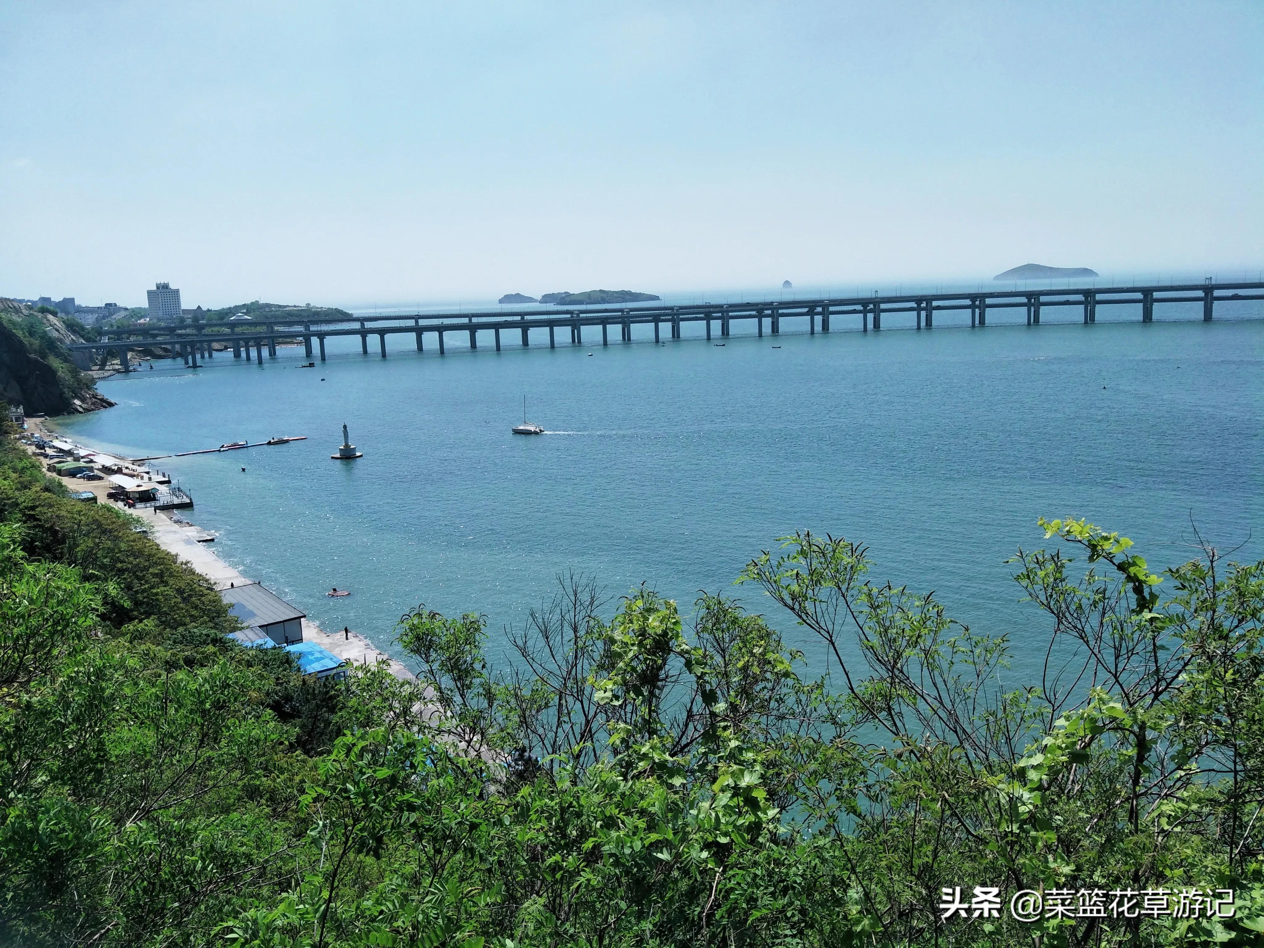 夕阳西下大连跨海大桥最佳观景地,大连莲花山观景台跨海大桥视频