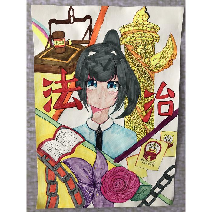 保护未成年人法治主题画,法治保护未成年绘画图文