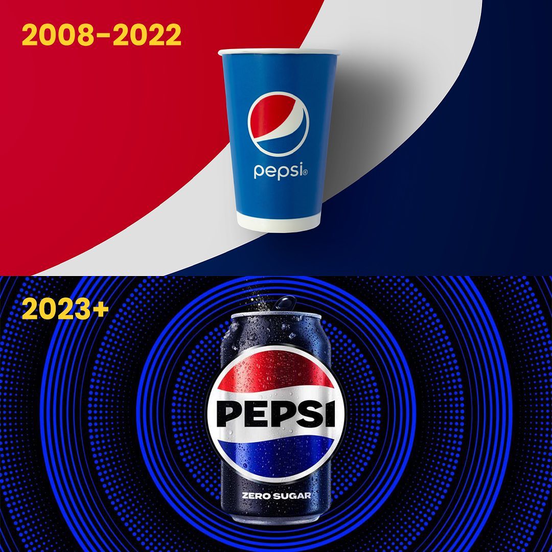 百事可乐logo创意设计,百事可乐logo新旧对比