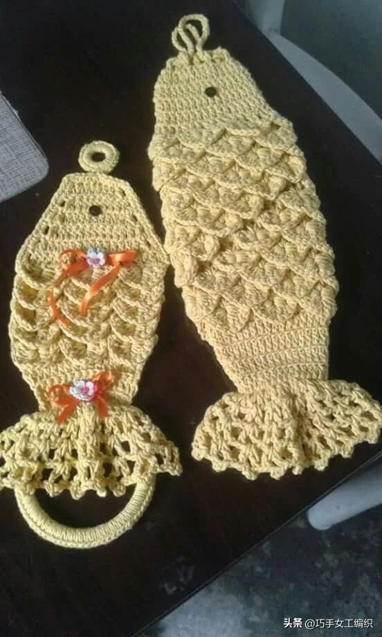 她只用零线就把鱼钩出了百变的花样，还超实用，真是太聪明了！