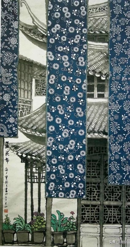 民间手工印染花布,我国传统的民间手工印染花布