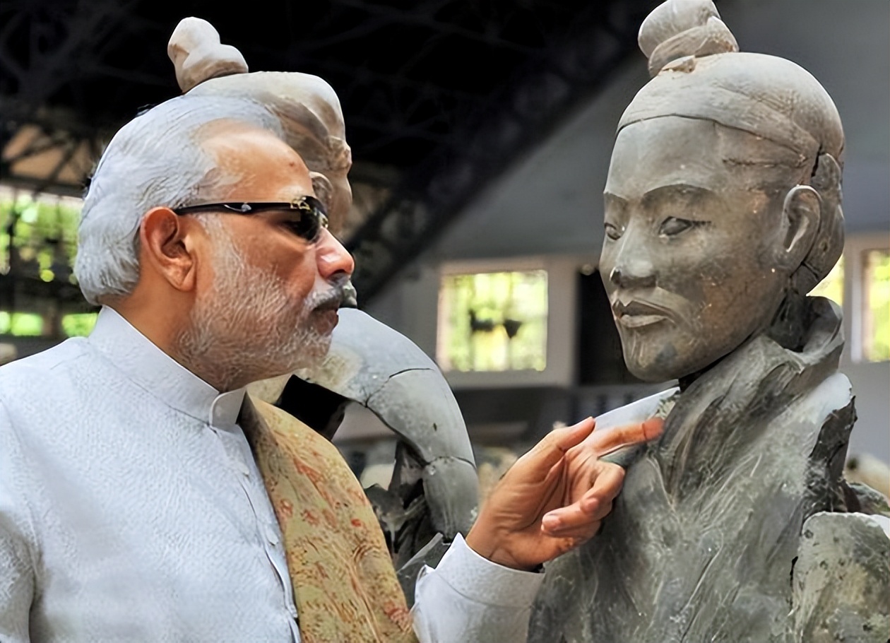 莫迪参观兵马俑视频,莫迪看兵马俑视频