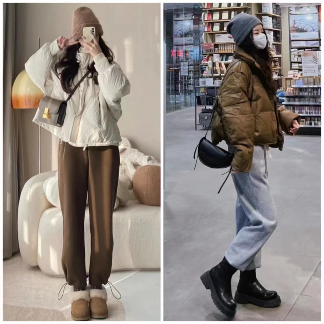 羽绒服搭配什么裤子女孩,女羽绒服和裤子配什么鞋子好看