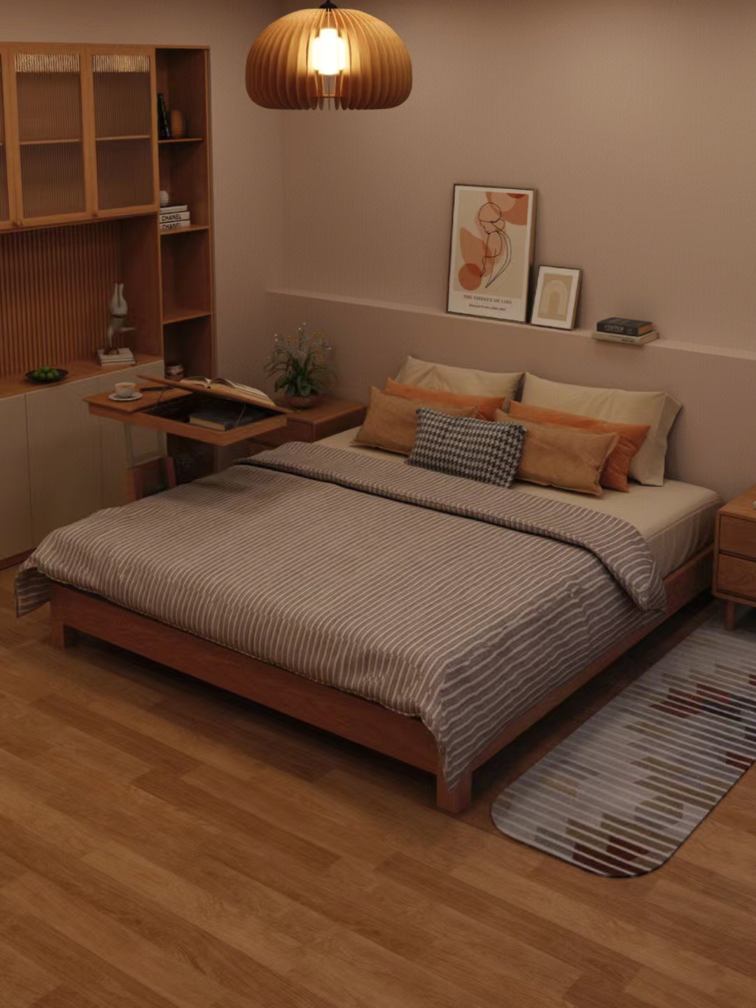 没有床头板的实木床,无床头实木床