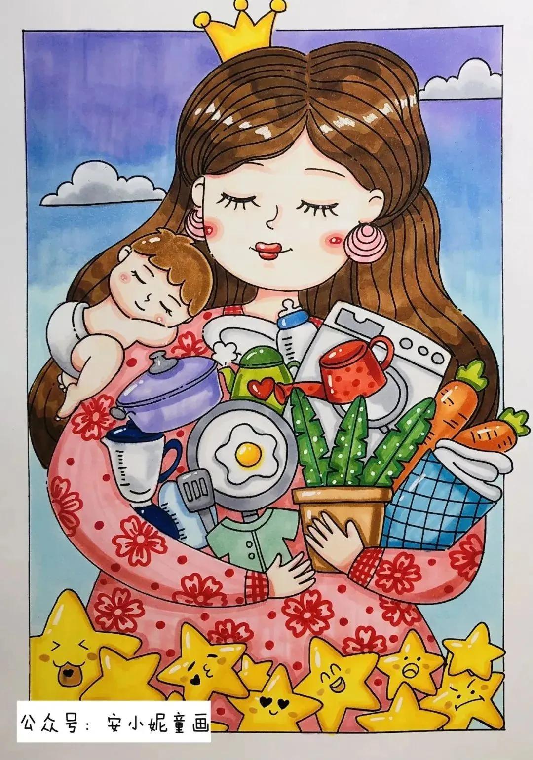 关于母亲节的手抄报又漂亮又简单,一年级母亲节手抄报怎么画简单的