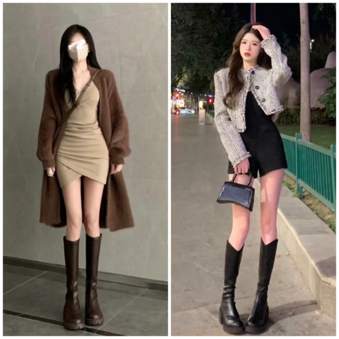 显高又显瘦的长筒靴,显瘦百搭又好看长筒宽靴