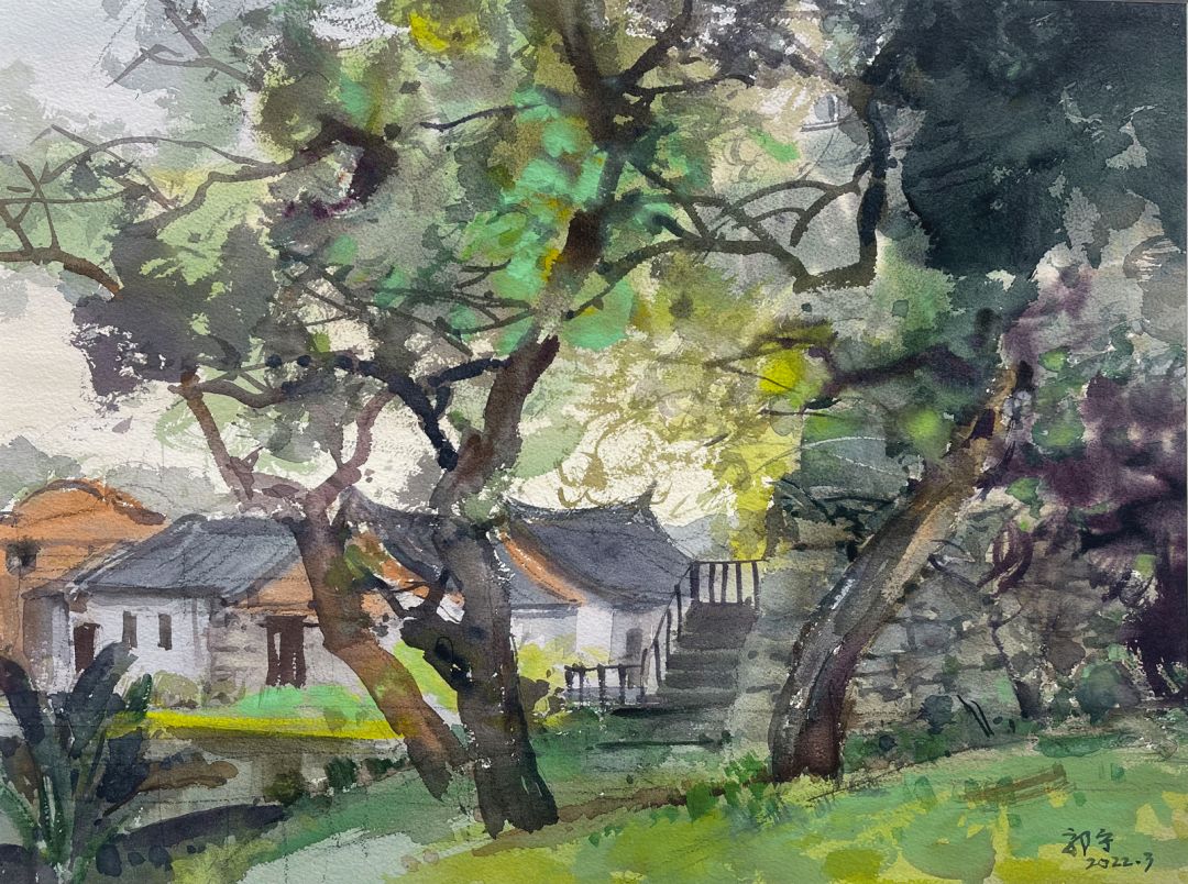 郭宁油画水彩画作品集,诗情画意