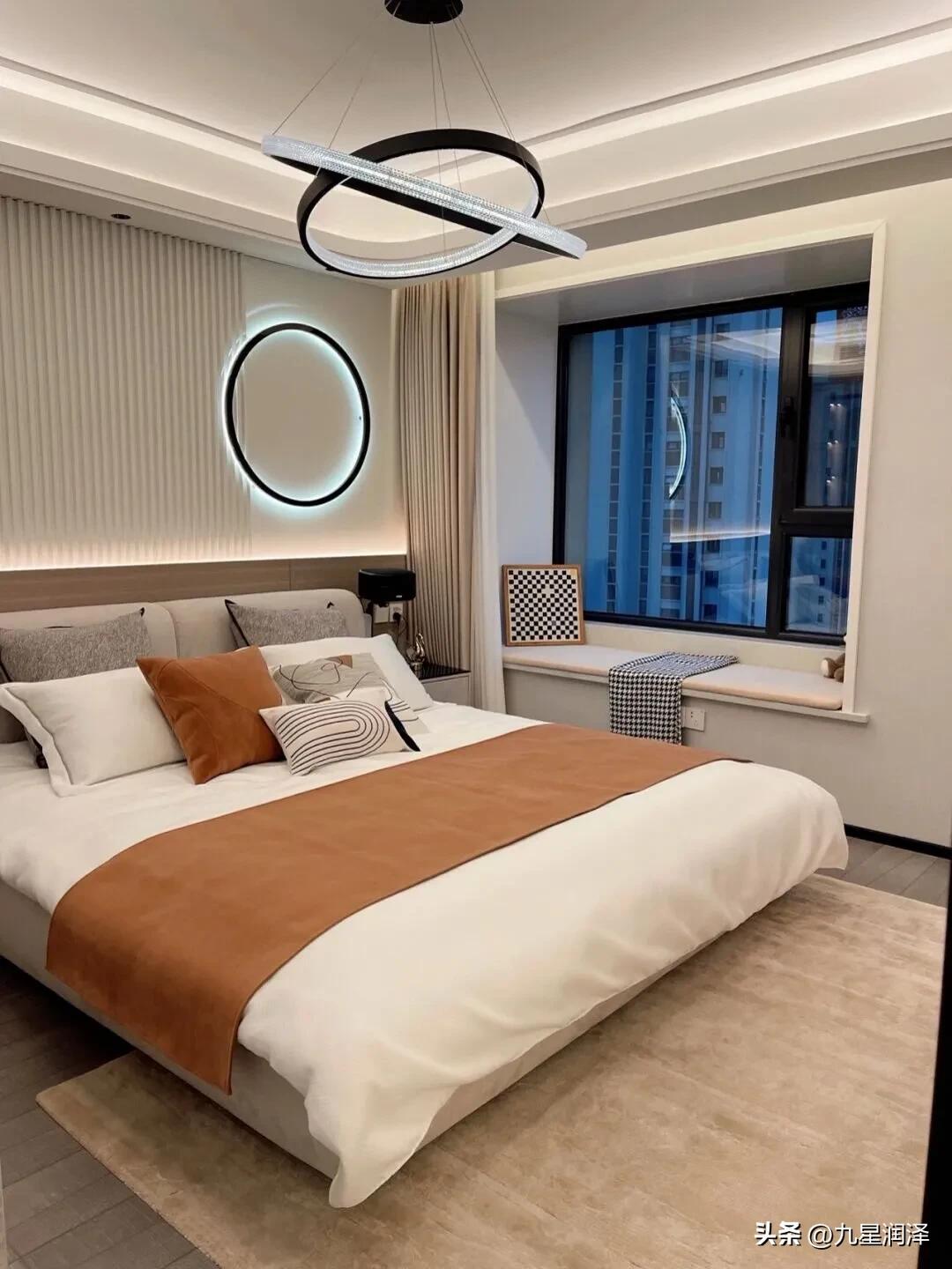 集成墙板床头背景墙装修效果图,床头乳胶漆背景墙装修效果图