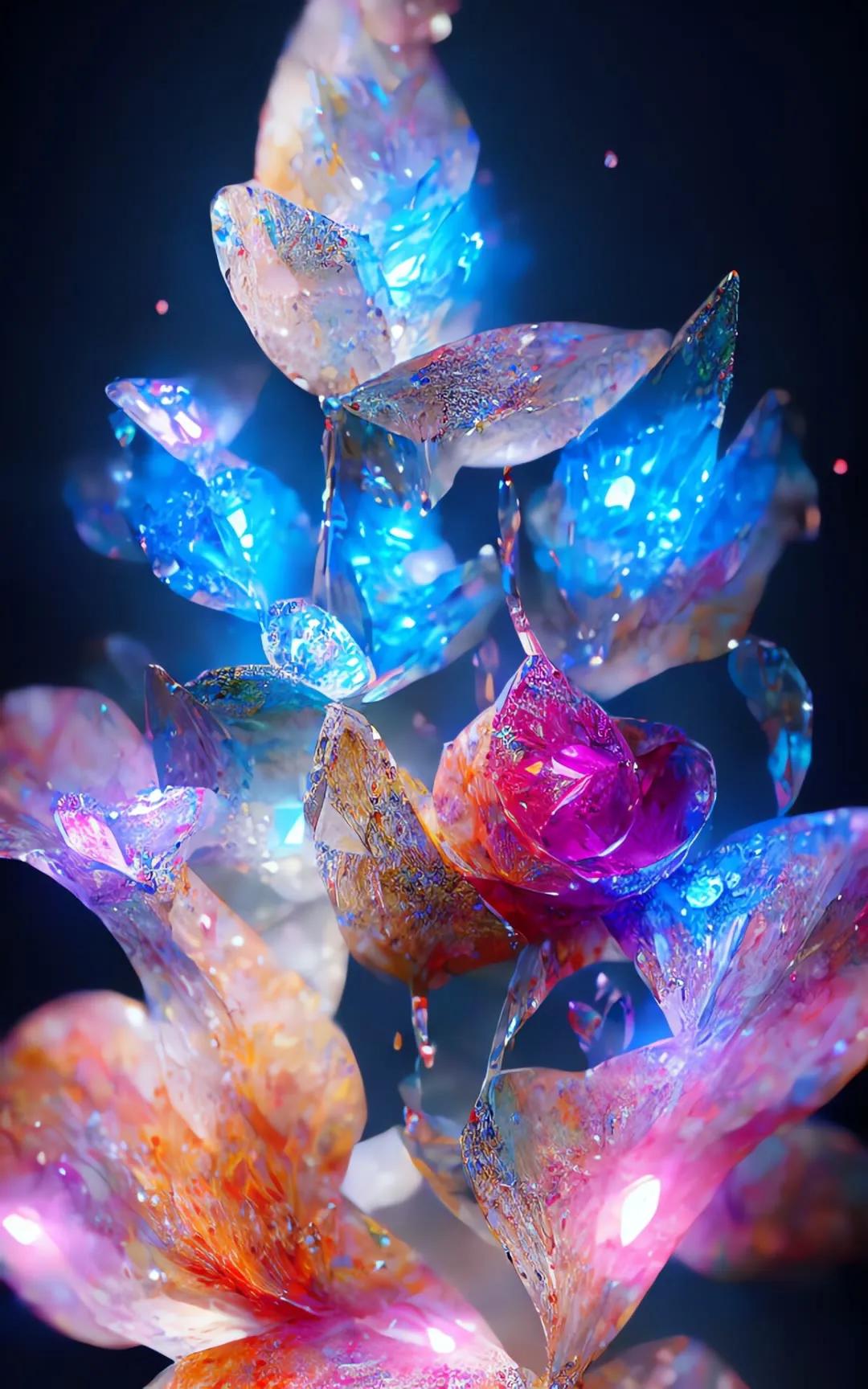 ai绘画花图文,ai绘画水晶花教程