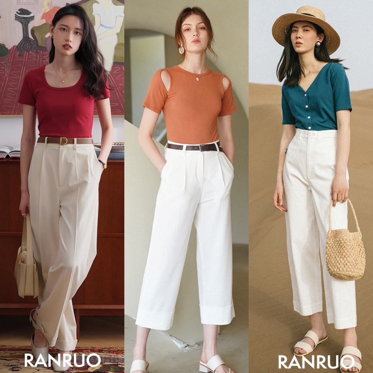 宽松大t恤怎么搭配裤子显瘦,中长款t恤搭配什么裤子穿好看