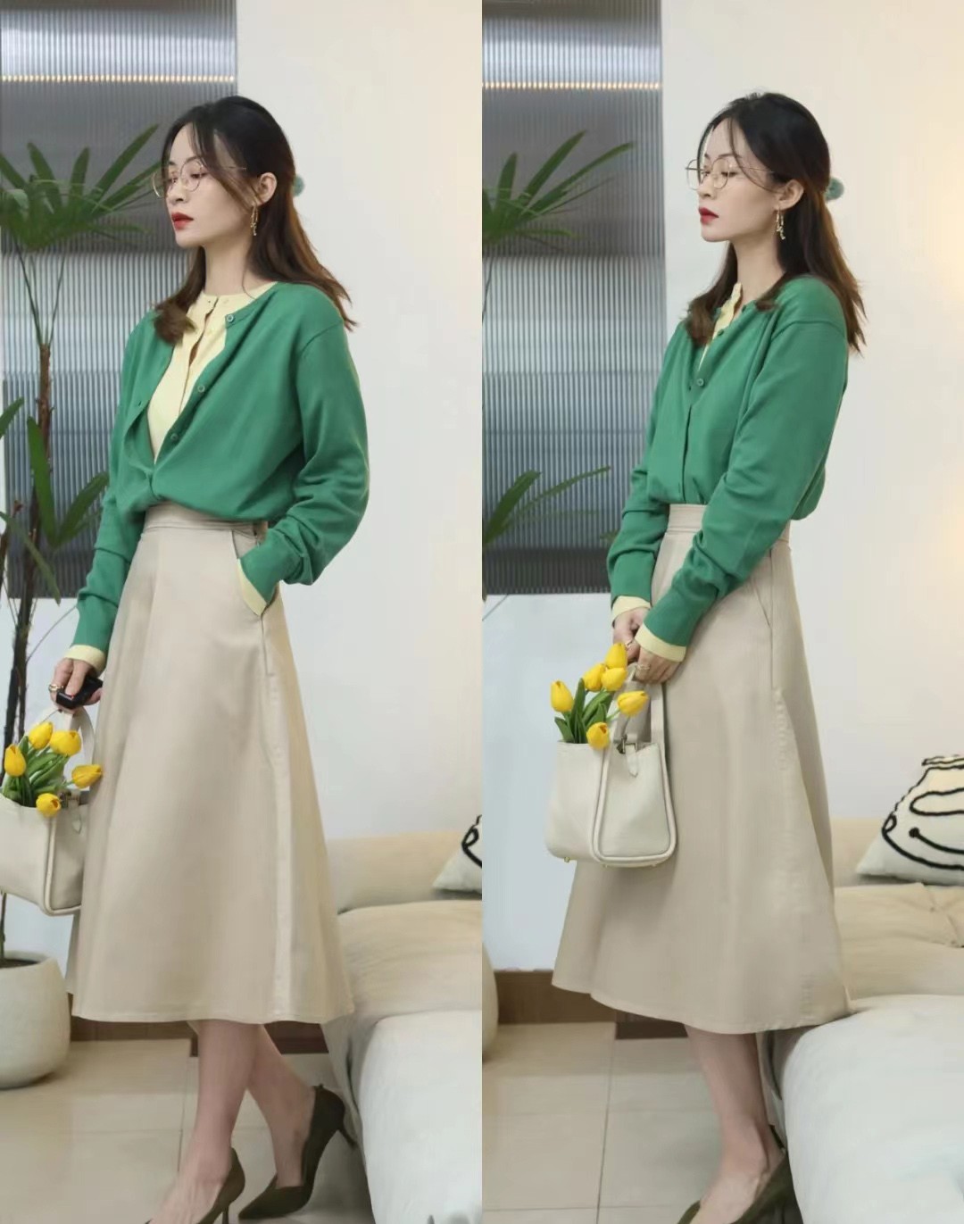 春季建议你多穿“裙子”！这3个半身裙的搭配公式，真显气质