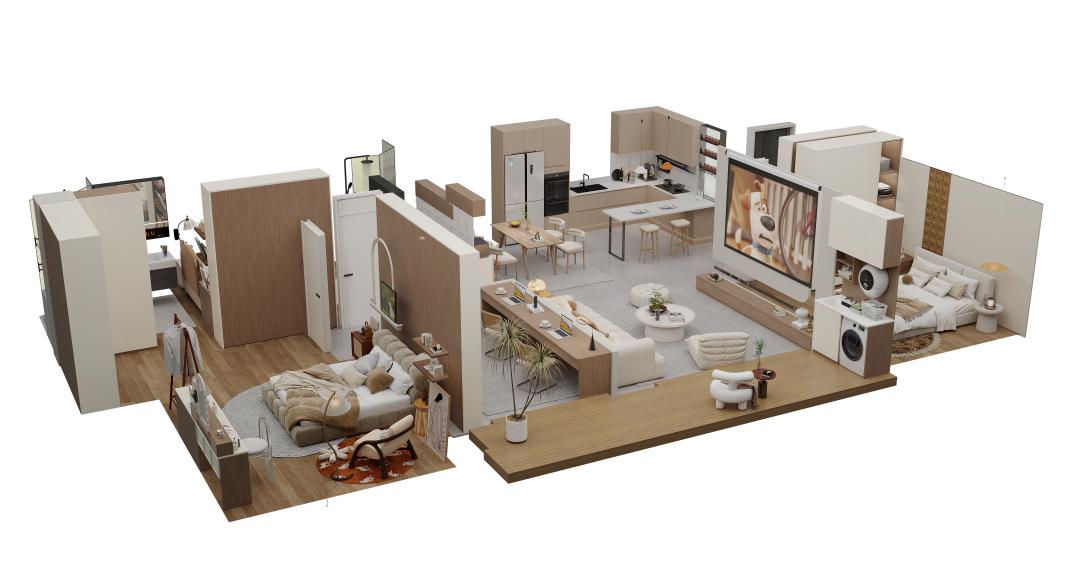 法式原木奶油风书房,奶油原木风格治愈系100平