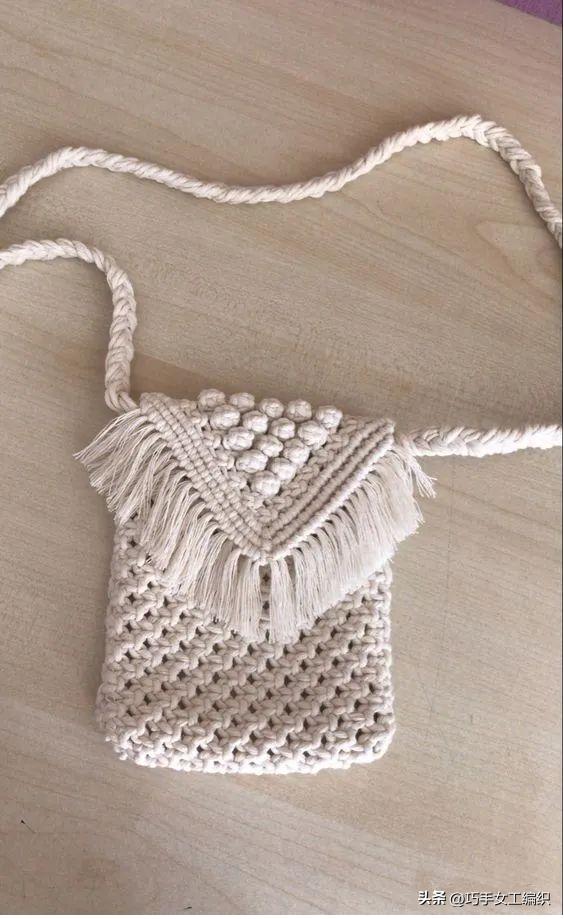 自己用绳子编一个东西,绳子编小包教程