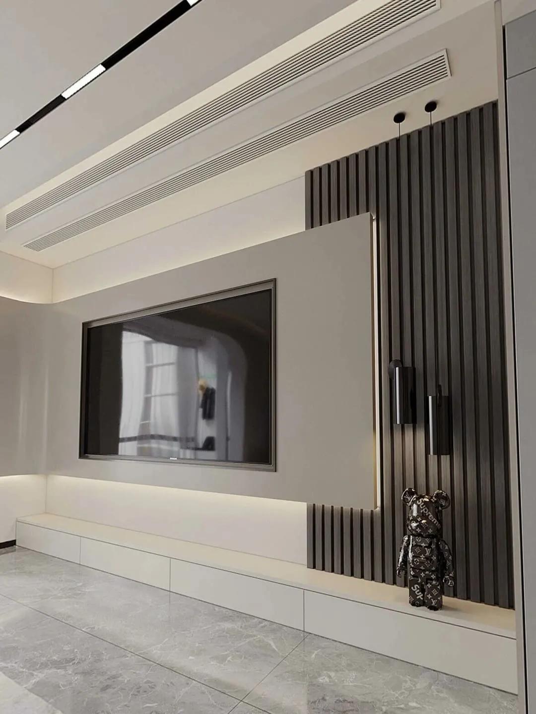 最流行格栅电视背景墙,30款背景墙