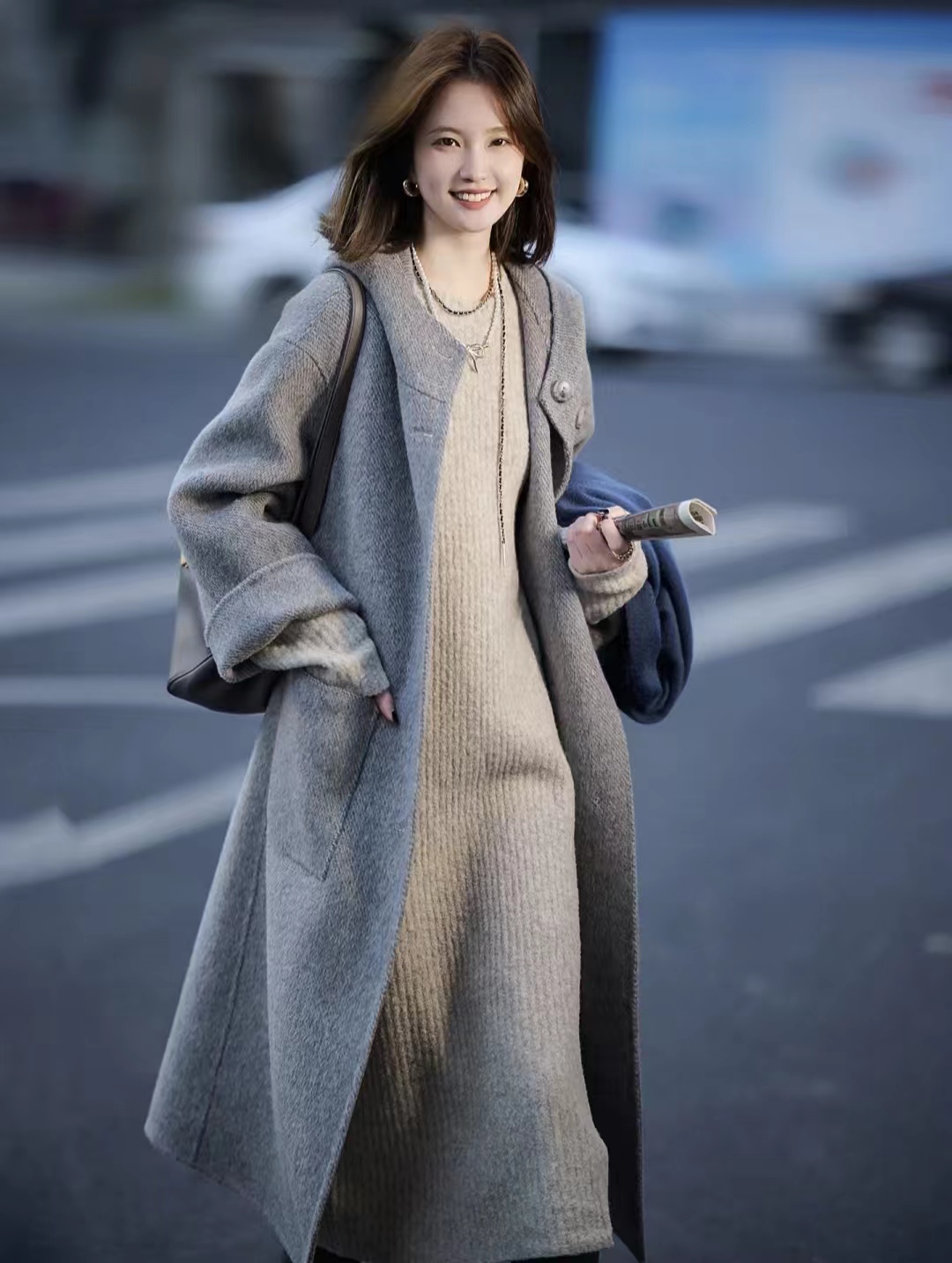 19套长款大衣内搭推荐,层次分明显高显瘦