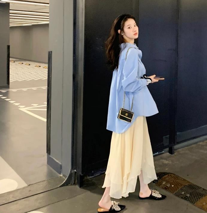 衬衫搭配半身裙气质优雅,衬衫搭配半身裙技巧时尚